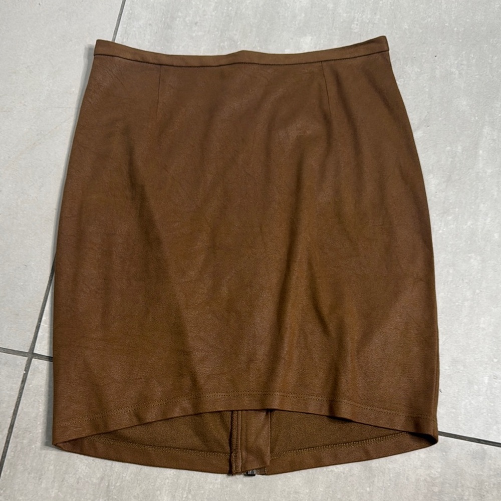 Nightcap Brown Faux suede Skirt